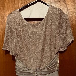 Rhapsody Evening Long Dress Gold Sparkle,    size 10